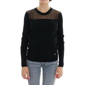 MAGLIA CON TRASPARENZA NERO